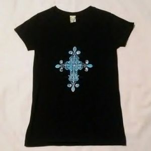 Black cowgirl Hardware V neck t-shirt